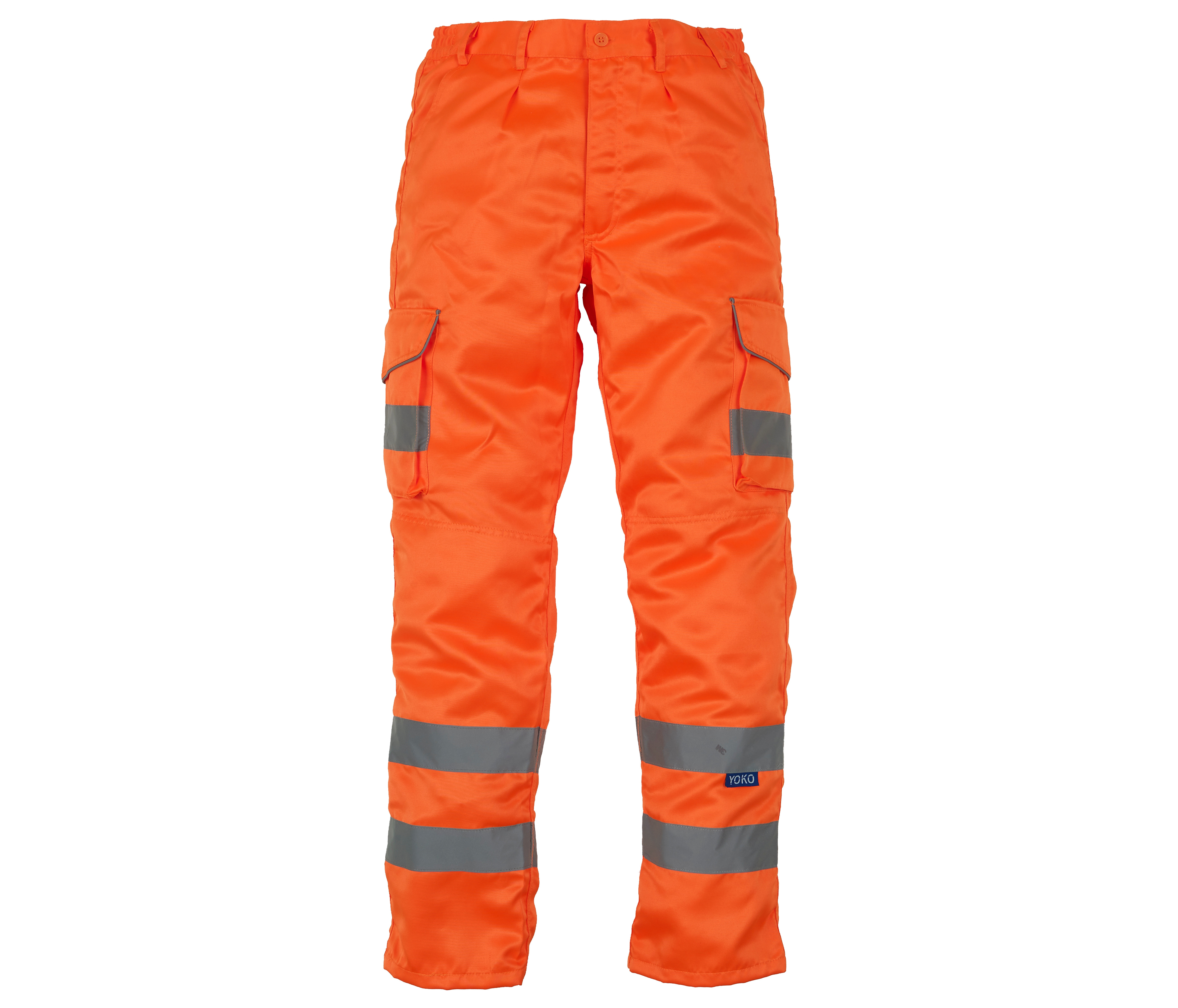 HI-VIS POLYCOTTON CARGO TROUSERS WITH KNEE PAD POCKETS